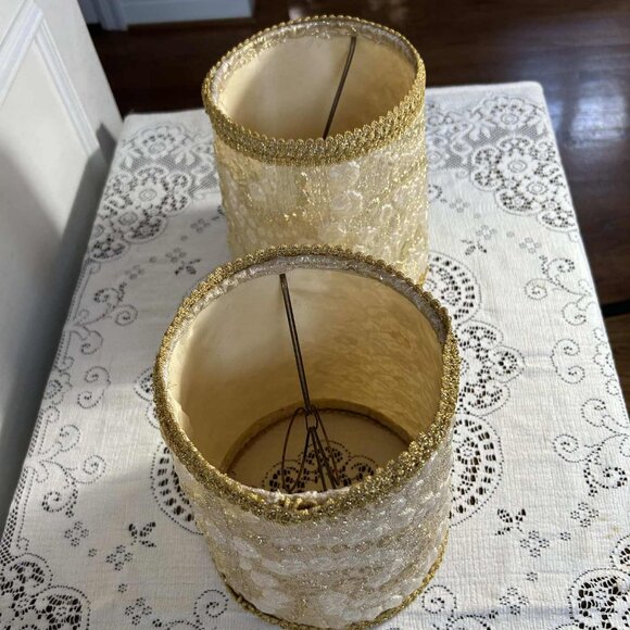 Vintage gold Baroque style lampshades - Picture 4 of 10